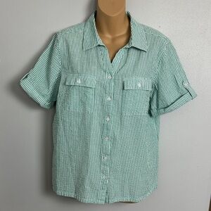 Liberty Lane 100% Cotton Button-Down Short Sleeve Shirt